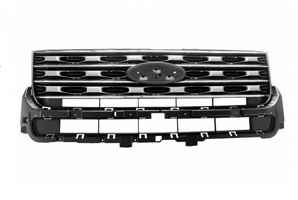 Grille Silver With Chrome Base/Ltd/Xlt Model For Ford - FO1200579