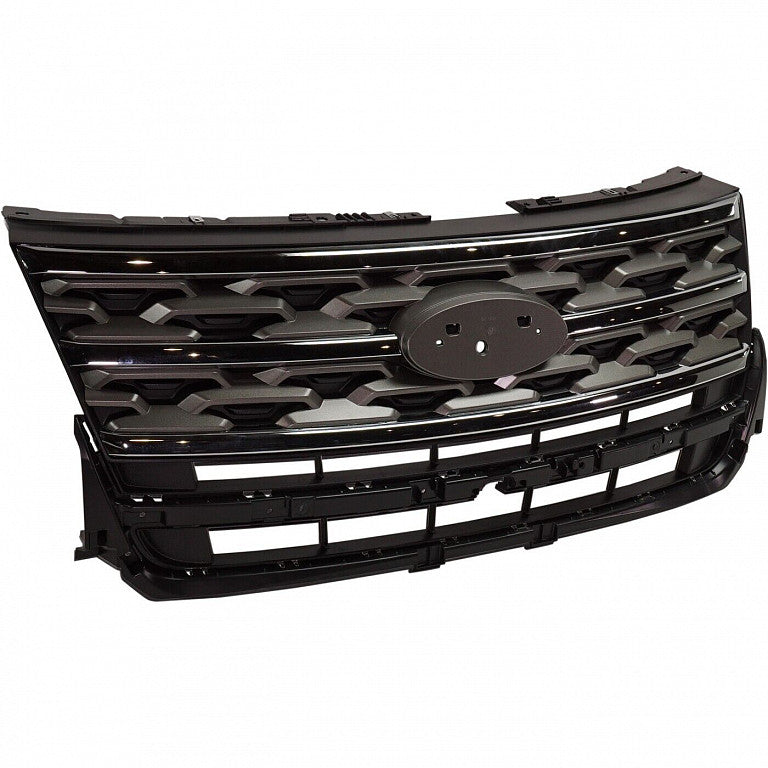 Grille Light Gray With Chrome Moulding Xlt Model Without Sport Pkg For Ford - FO1200624
