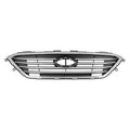 Grille With Chrome Frontame 4 Bars Ptd Silver Gray Without Sport Pkg/Auto Cruise For Hyundai - HY1200174