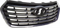 Grille Black With Satin Chrome Bars/Frontame Use Without Camera For Hyundai - HY1200199