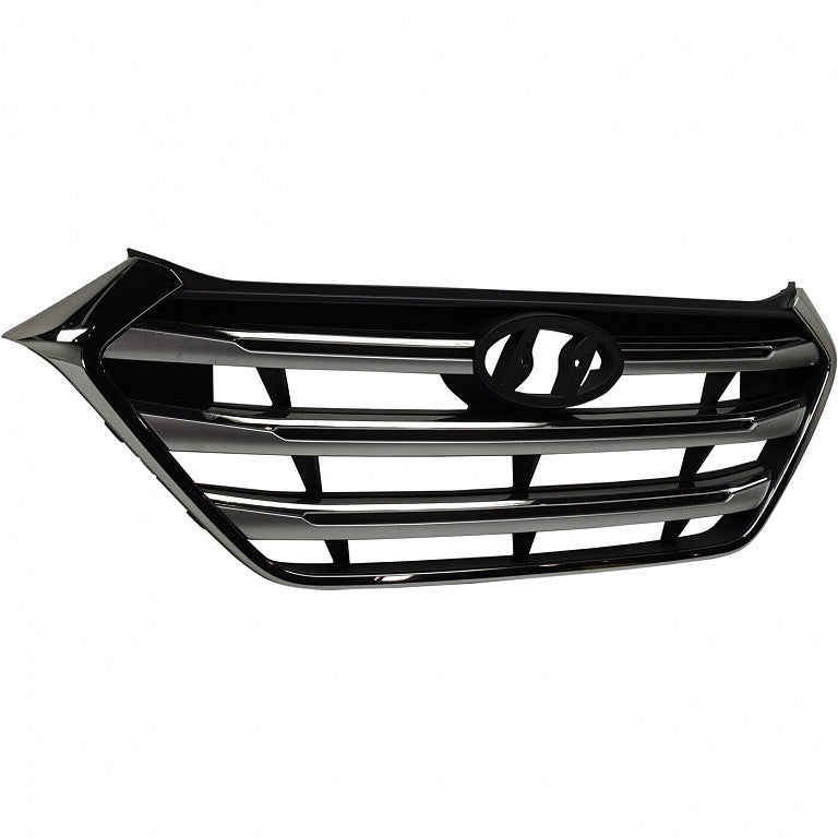 Grille With Silver Bars With Chrome Frontame For Hyundai - HY1200209