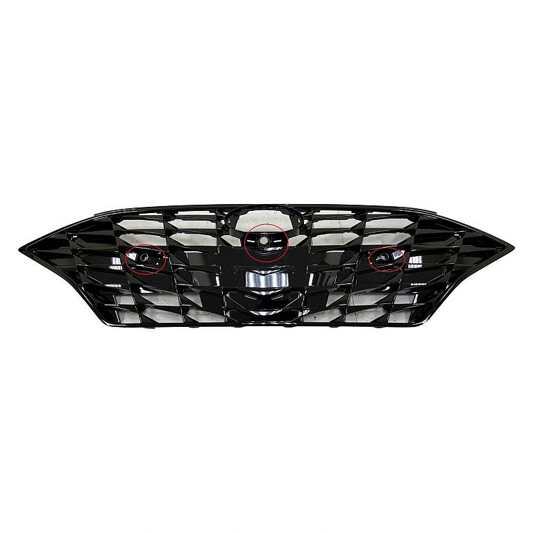 Grille Front Gloss Black With Two Sensors/Camera Fits Ltd/Ultimate (Canada) Models For Hyundai - HY1200231