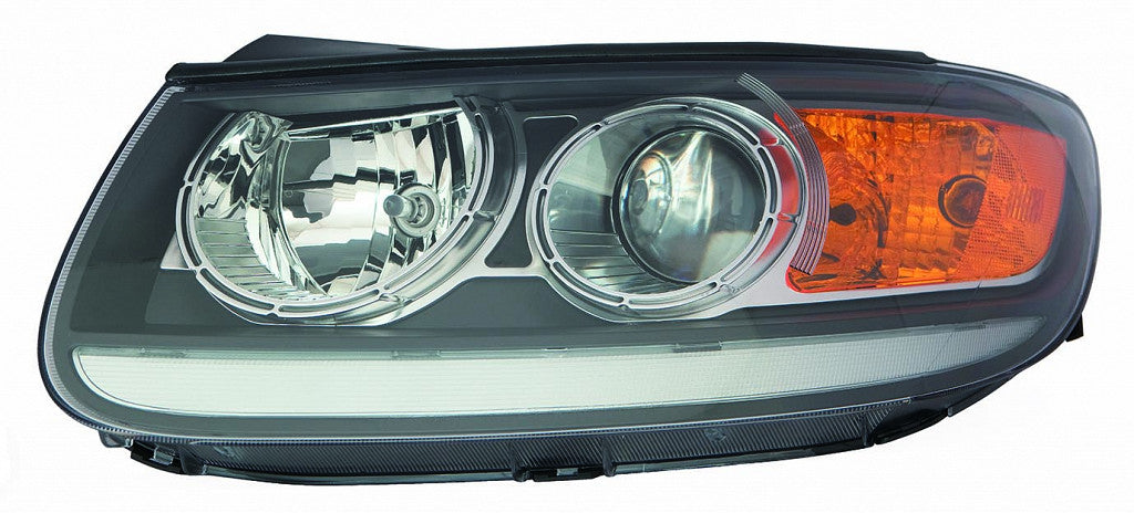 Head Lamp Driver Side Halogen With Clear Lower Reflector Black Bezel Capareturn Restricted - Final Sale - No Warranty Coverage For Hyundai - HY2502166C