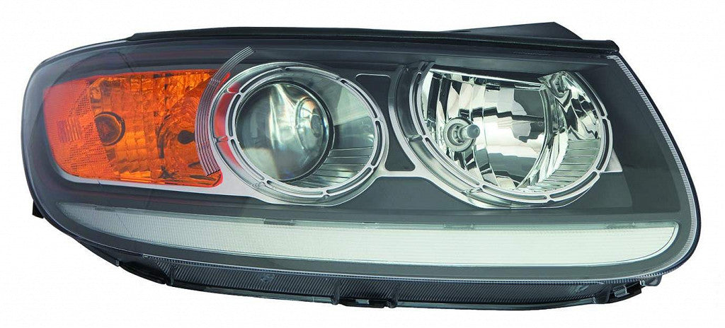 Head Lamp Passenger Side Halogen With Clear Lower Reflector Black Bezel Capareturn Restricted - Final Sale - No Warranty Coverage For Hyundai - HY2503166C