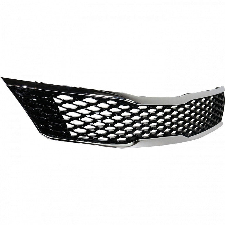 Grille Glossy Black Mesh With Upper/Lower Chrome Moulding Without Adaptive Cruise For Kia - KI1200189