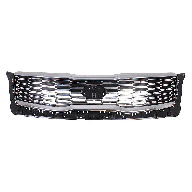 Grille Front Silver With Satin Chrome Outer Molding Without Camera For Kia - KI1200209