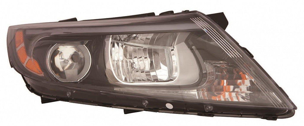 Head Lamp Passenger Side Halogen Black Bezel Without Led Usa Built Ex/Lx For Kia - KI2503175U