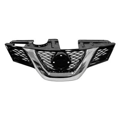 Grille Painted Black With Chrome Moulding Without Camera Hole For Nissan - NI1200258