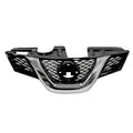 Grille Painted Black With Chrome Moulding With Camera Hole For Nissan - NI1200259