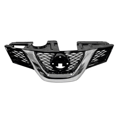 Grille Painted Black With Chrome Moulding With Camera Hole For Nissan - NI1200259