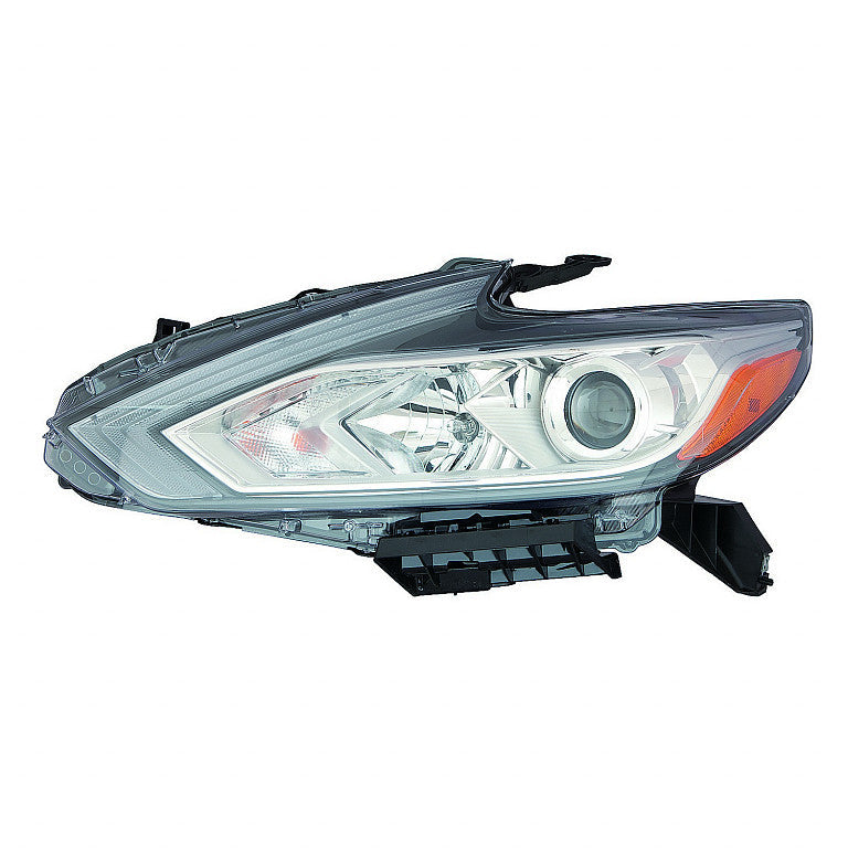 Head Lamp Driver Side Halogen With Chrome Bezel Without Led Daytime Running Light For Nissan - NI2502247U