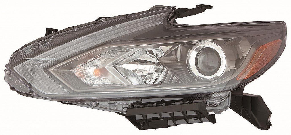 Head Lamp Driver Side Halogen With Black Bezel Without Led Daytime Running Lightreturn Restricted - Final Sale - No Warranty Coverage For Nissan - NI2502249C