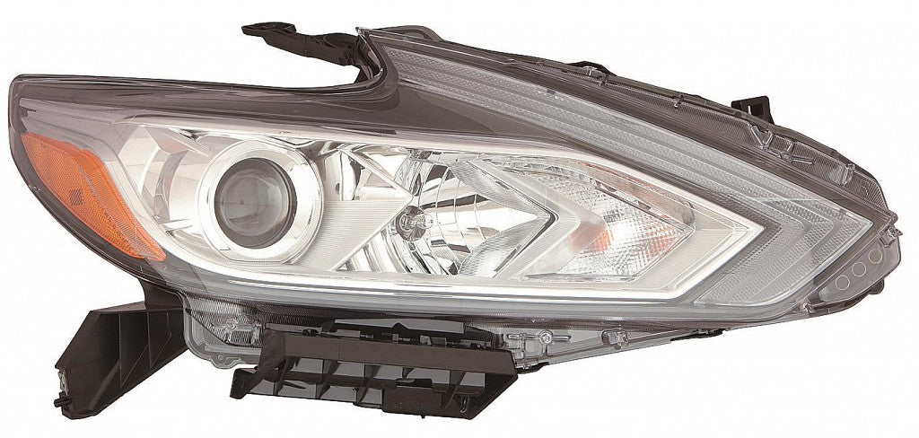 Head Lamp Passenger Side Halogen With Chrome Bezel Without Led Daytime Running Light For Nissan - NI2503247U