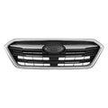 Grille Front Black With Silver Molding Without Emblem For Subaru - SU1200180