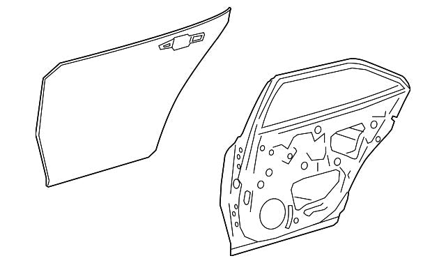 Door Rear Driver Side Steel For Toyota - TO1502997U