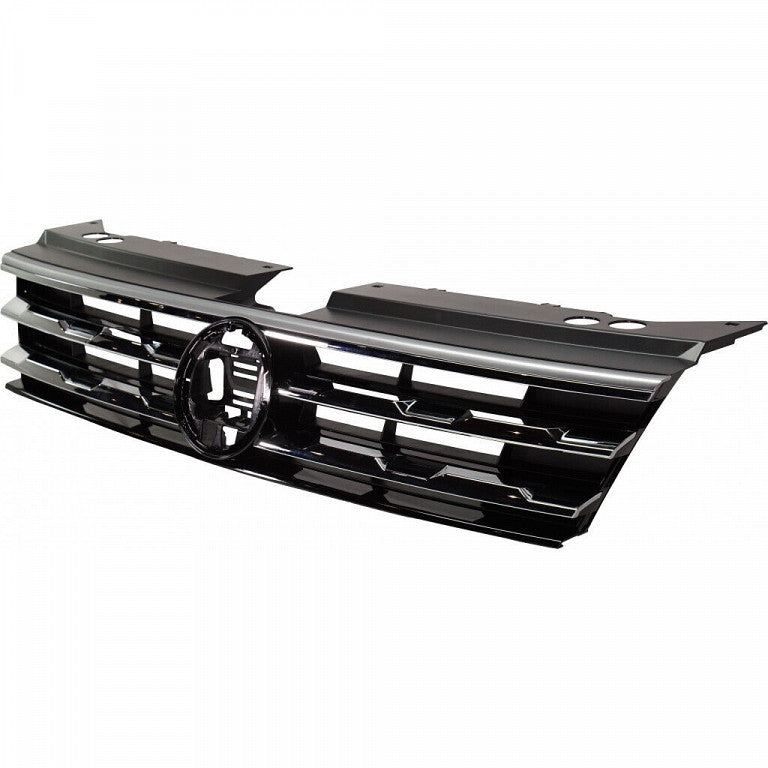 Grille Black With Chrome Trim/Collision Warning Without R-Line For Volkswagen - VW1200172