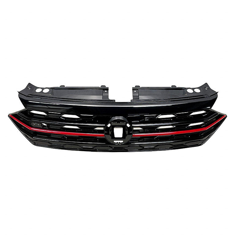Grille Front Gloss Black Red Molding Gli Models For Volkswagen - VW1200178
