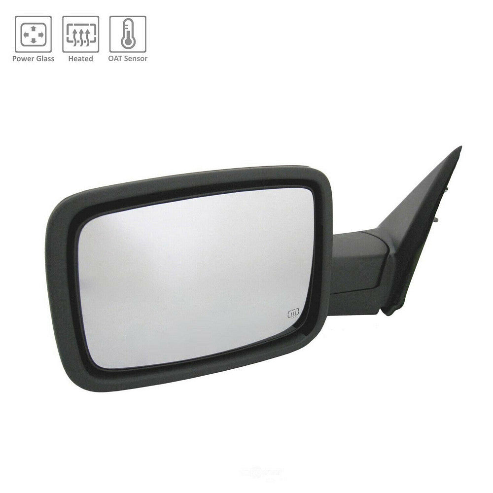 Door Mirror Driver Side Power Htd Std Type With Dual Plug For Ram - CH1320458