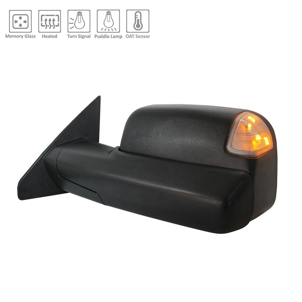 Door Mirror Driver Side Power Textured Htd/Memory/Puddle Lamp/Sensor For Ram - CH1320528