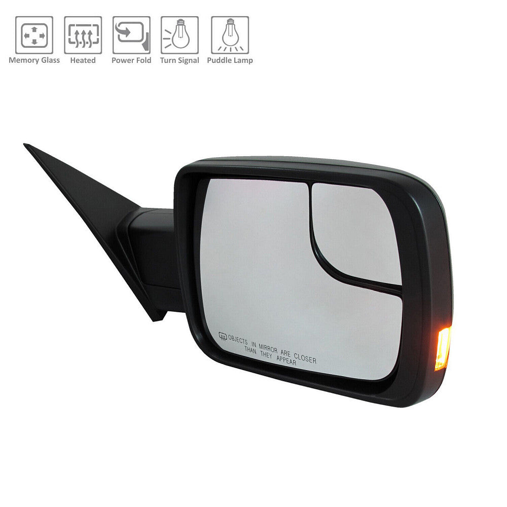Door Mirror Passenger Side Power Ptm Htd/Memory/Power Fold/Signal/Puddle Lamp For Ram - CH1321476